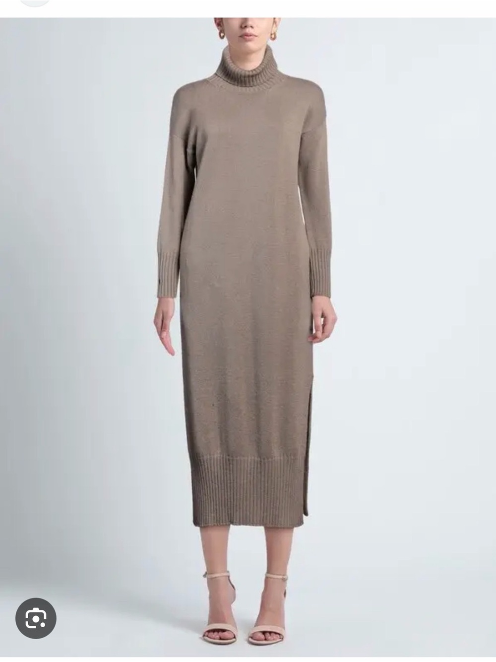 Snobby Sheep Wool Cashmere Midi Dress in Light Taupe